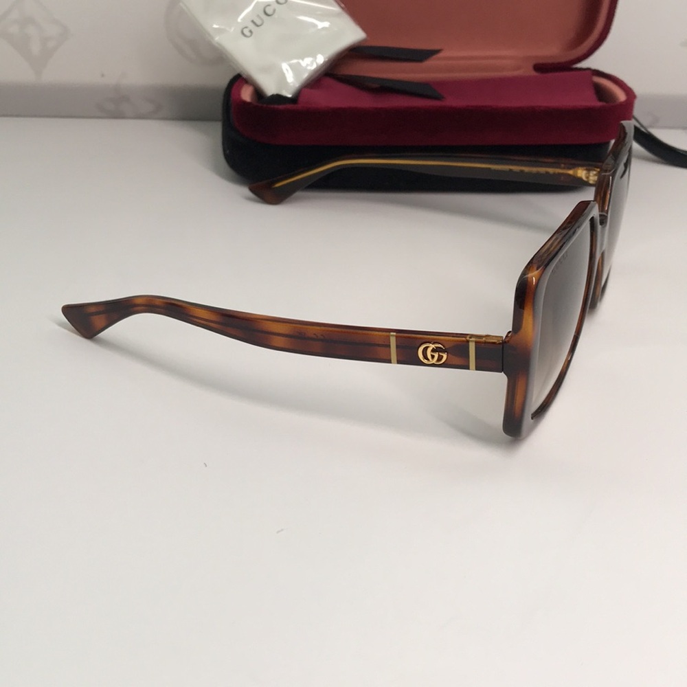 New Authentic Gucci Sunglasses GG0632S 002 Havana/Brown Gradient 56-20-145mm - Picture 4 of 12